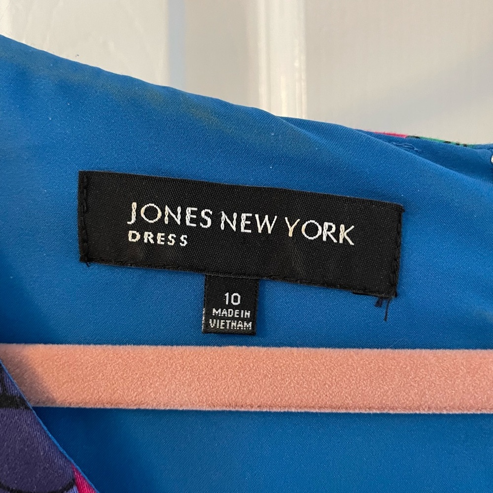 Jones NY Flower Sleeveless Lined Dress EC Sz 10 - Picture 3 of 3